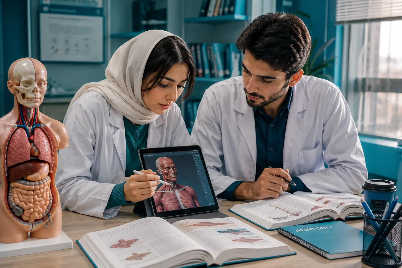دانشجویان پزشکی در حال یادگیری